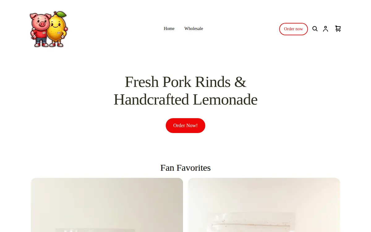 Homepage of Buddies Pork Rinds & Lemonade LLC