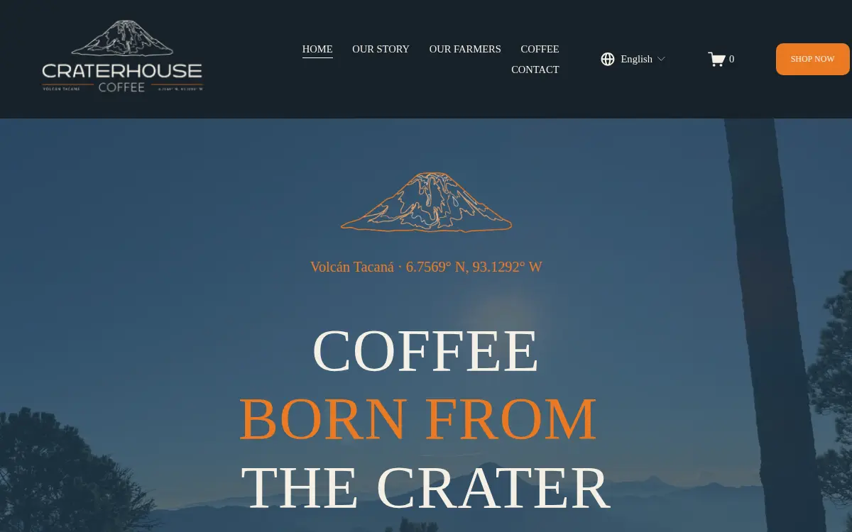 Homepage of Craterhouse Coffee LLC