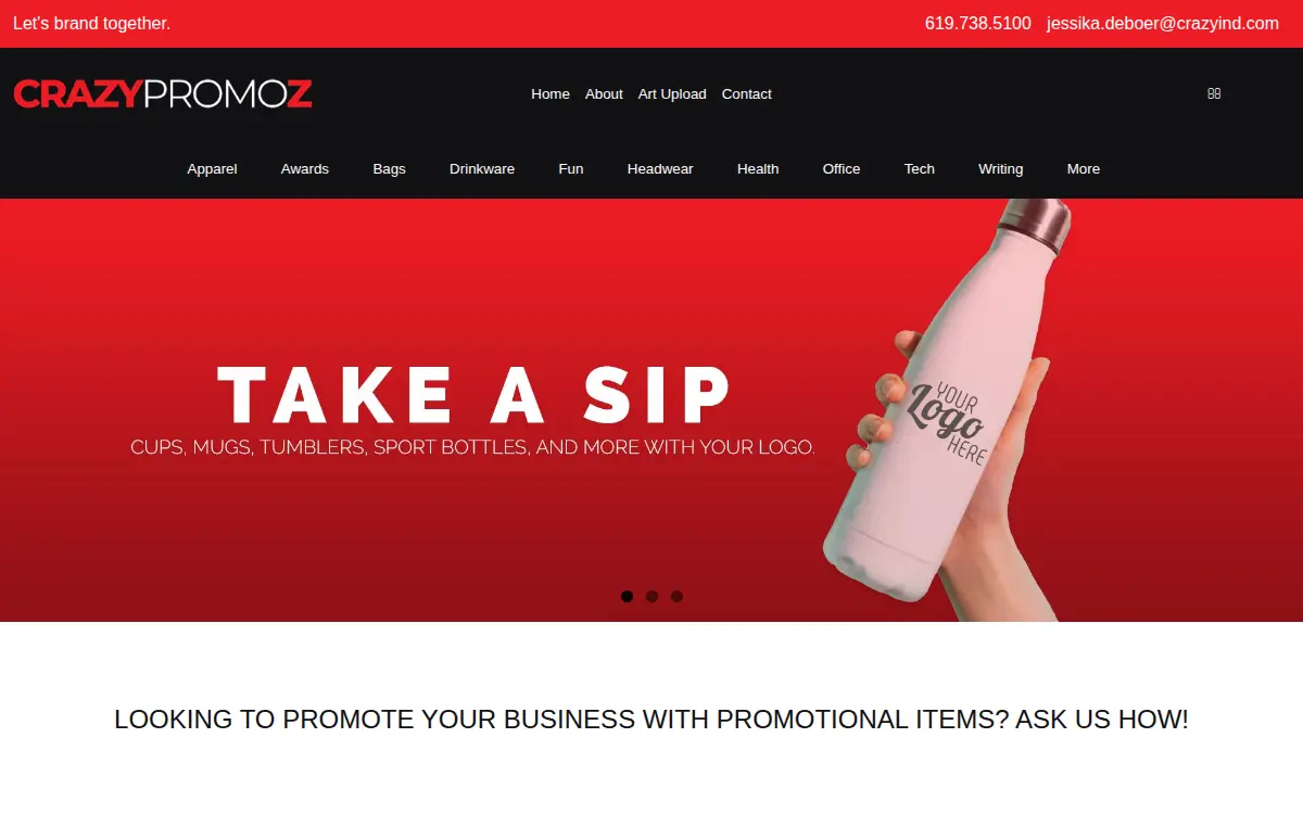 Homepage of Crazy Industries