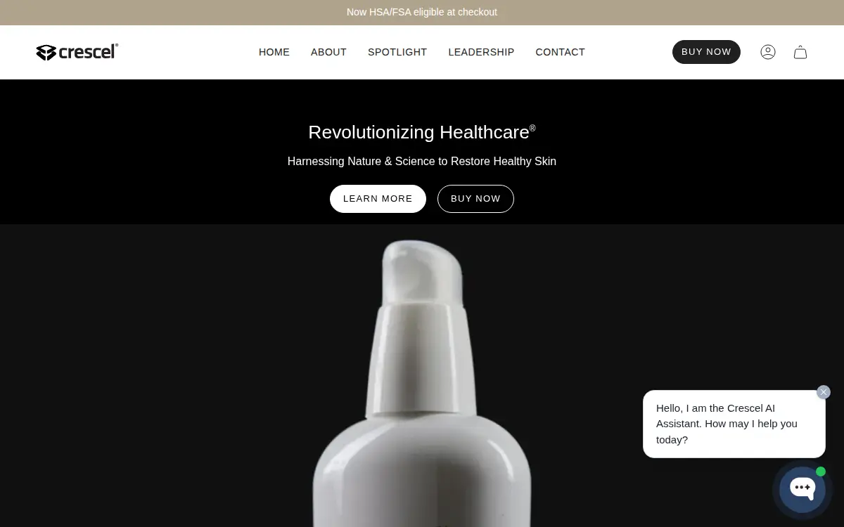 Homepage of Crescel LLC