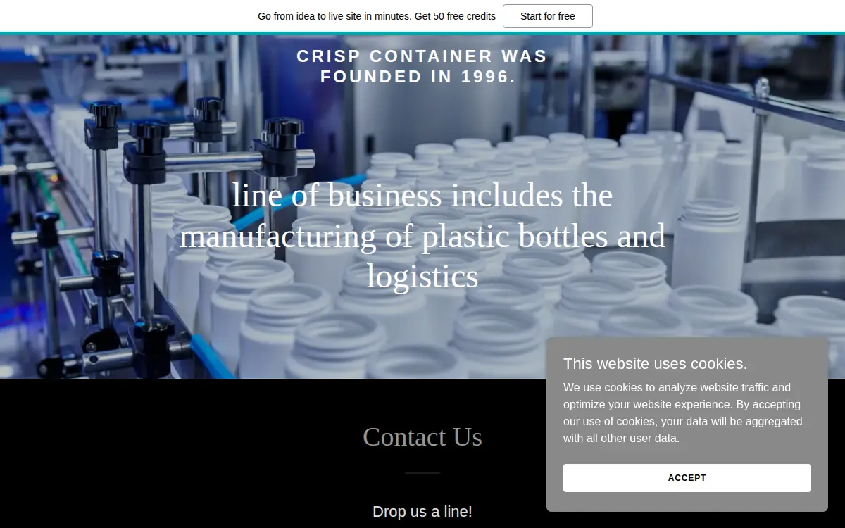 Homepage of Crisp Container CO