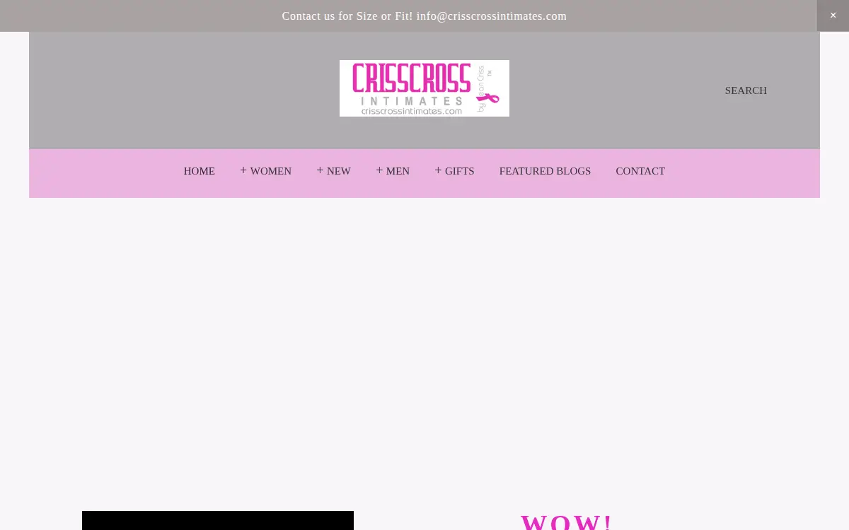 Homepage of Crisscross Intimates LLC