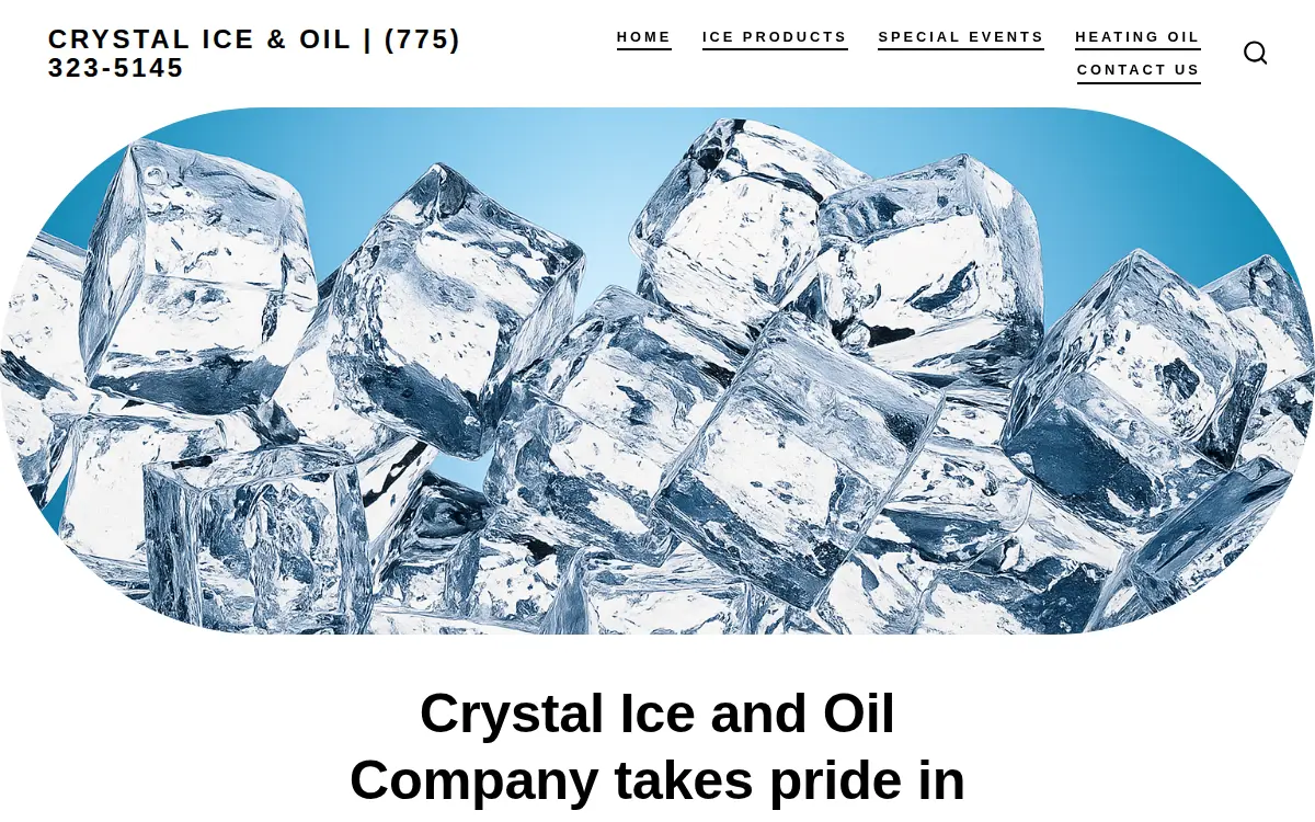 Homepage of Crystal Ice CO