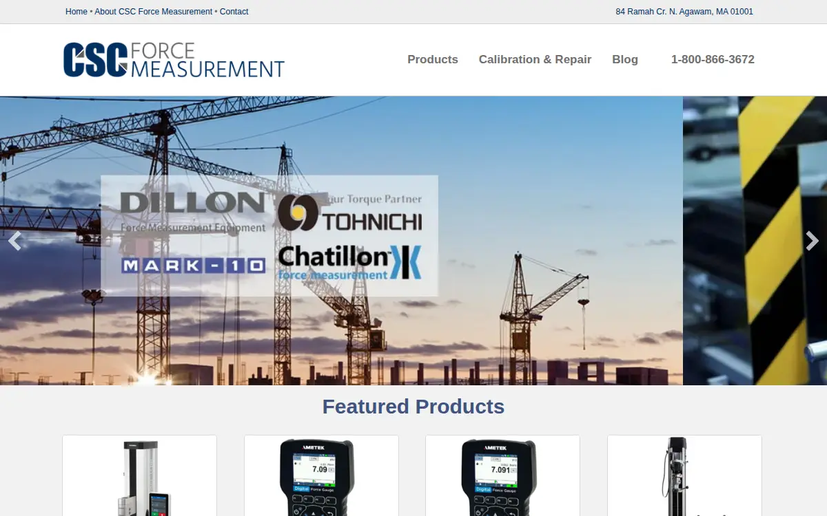 Homepage of C.s.c. Force Measurement, INC.