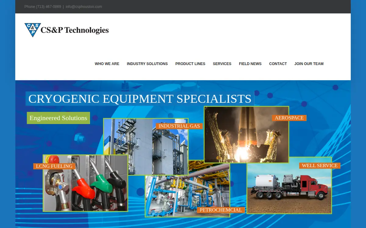 Homepage of Cs&p Technologies, LP
