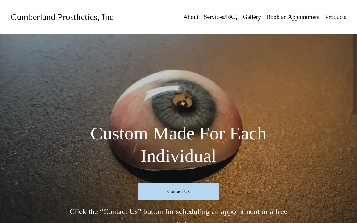 Homepage of Cumberland Prosthetics INC