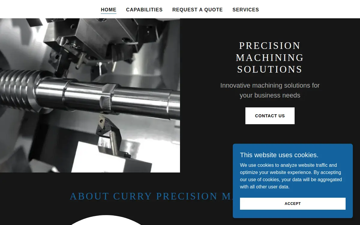 Homepage of Curry Precision Machining LLC