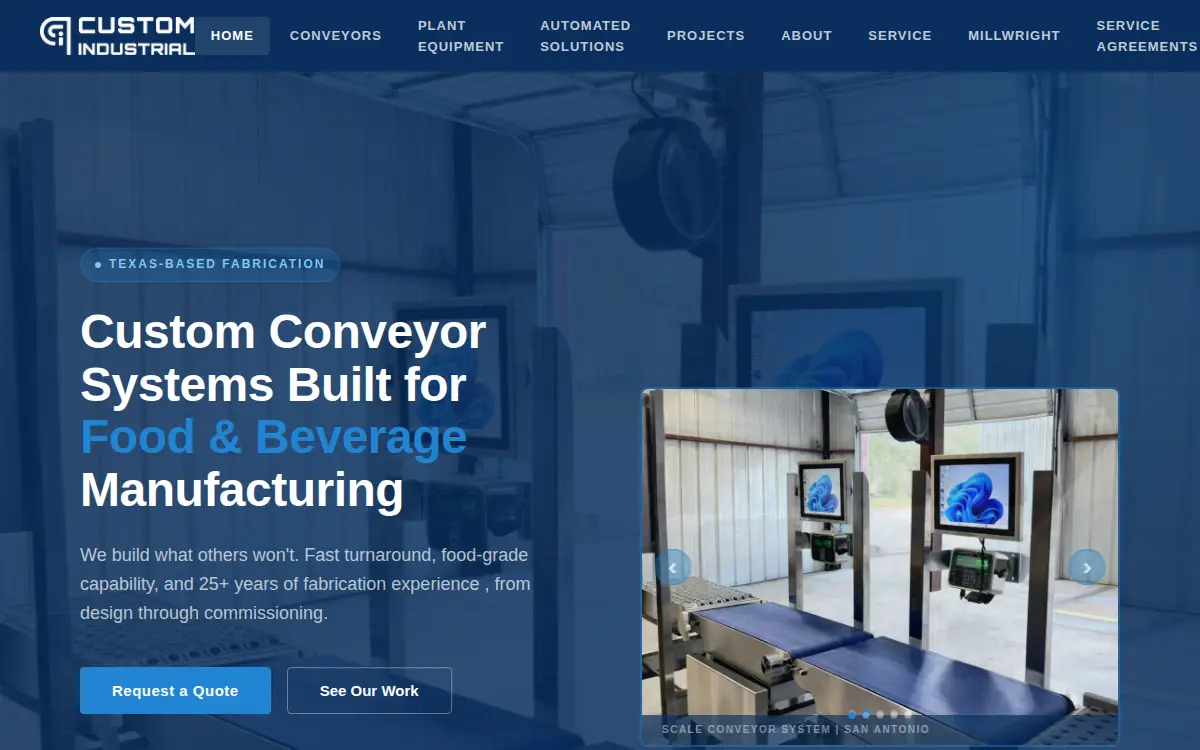 Homepage of Custom Industrial Precision LLC