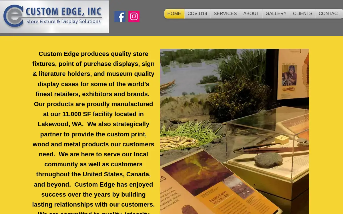 Homepage of Custom Edge INC.