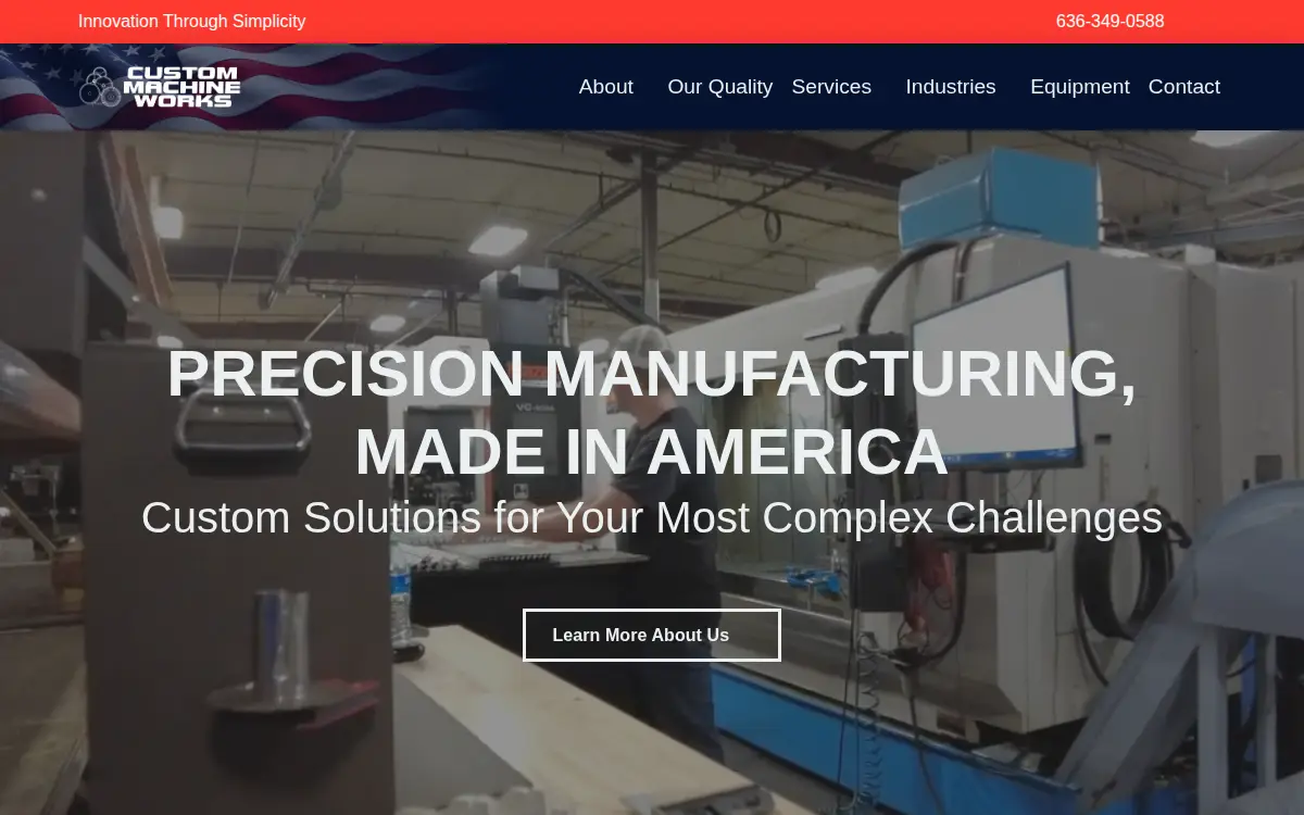 Homepage of Custom Machine Works LLC