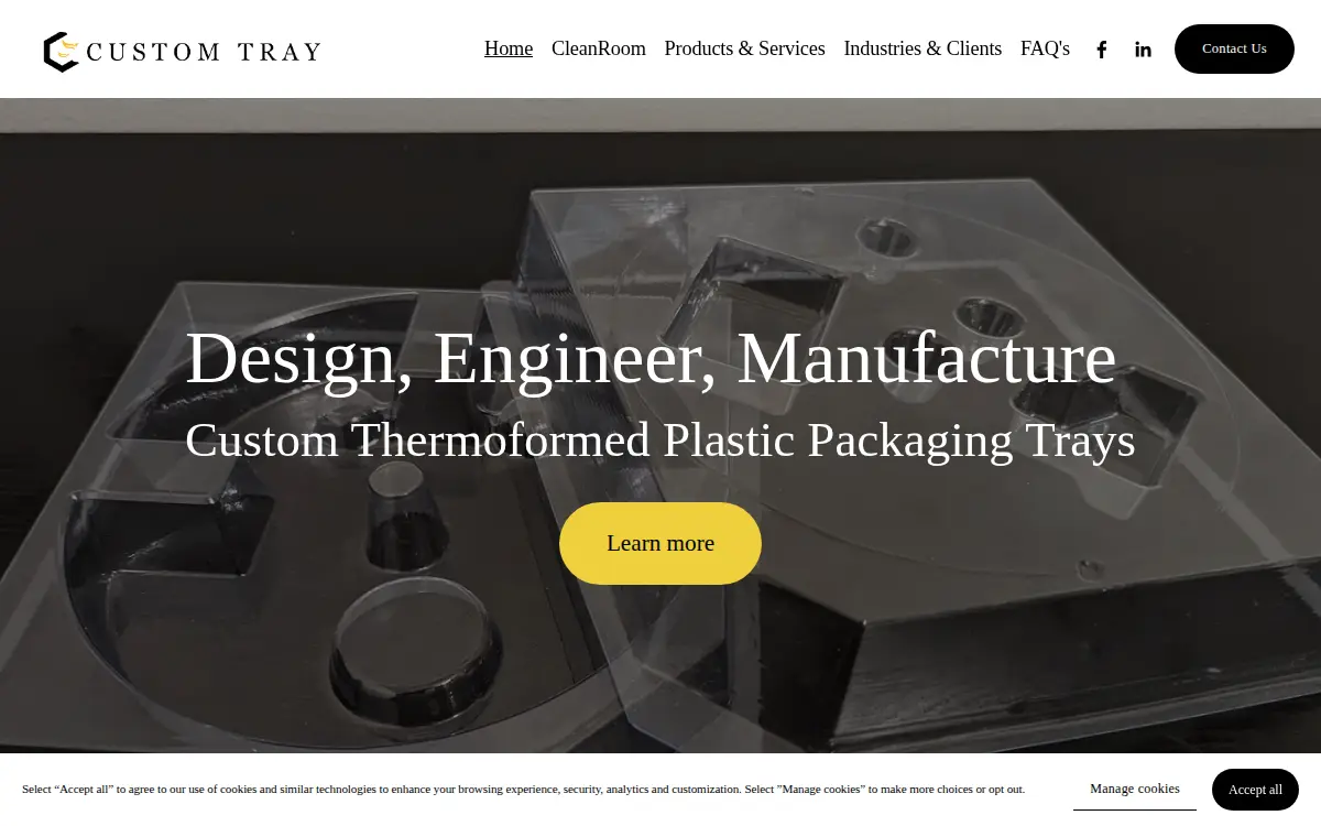 Homepage of Neu Custom Packaging LLC