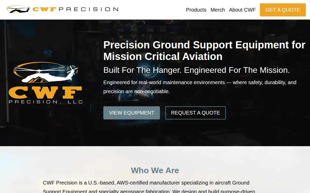 Homepage of Cwf Precision LLC