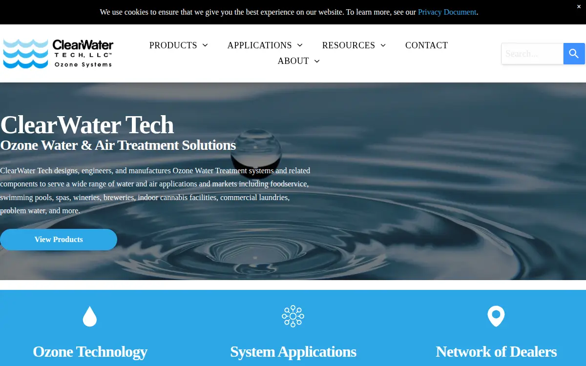 Homepage of Clearwater Tech, LLC