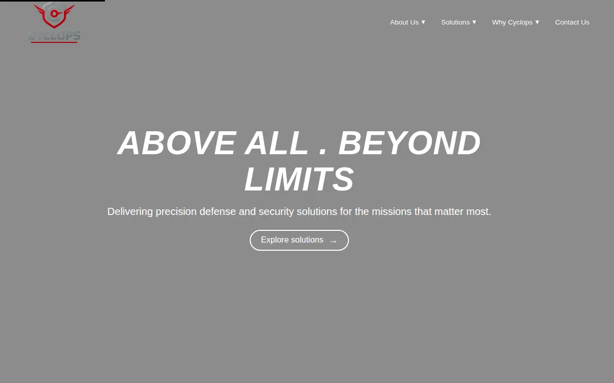 Homepage of Cyclops Defense L.l.c.