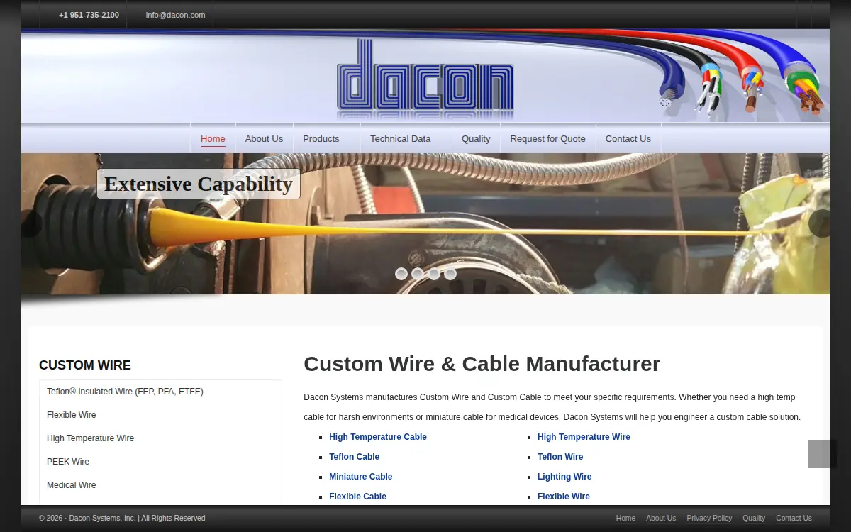 Homepage of Dacon Systems, INC