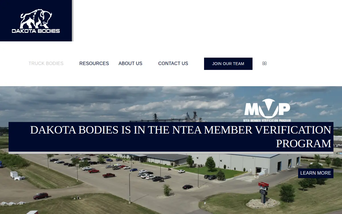 Homepage of Dakota Bodies, LLC
