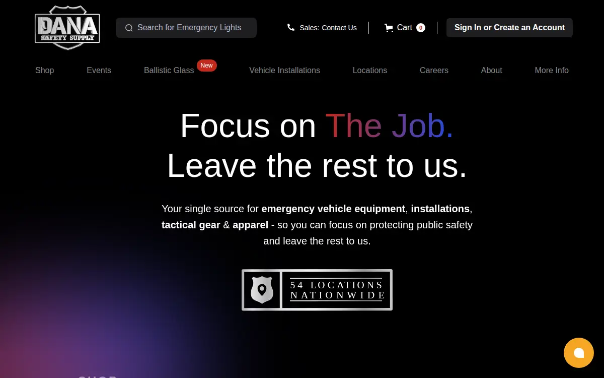 Homepage of Dana Safety Supply, INC.