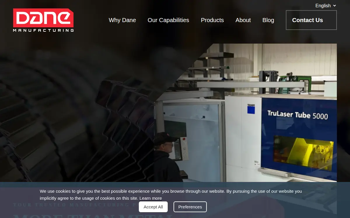 Homepage of Dane Manufacturing CO