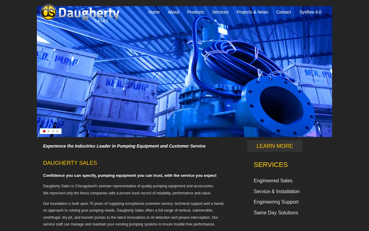 Homepage of R. A. Daugherty Sales, INC.