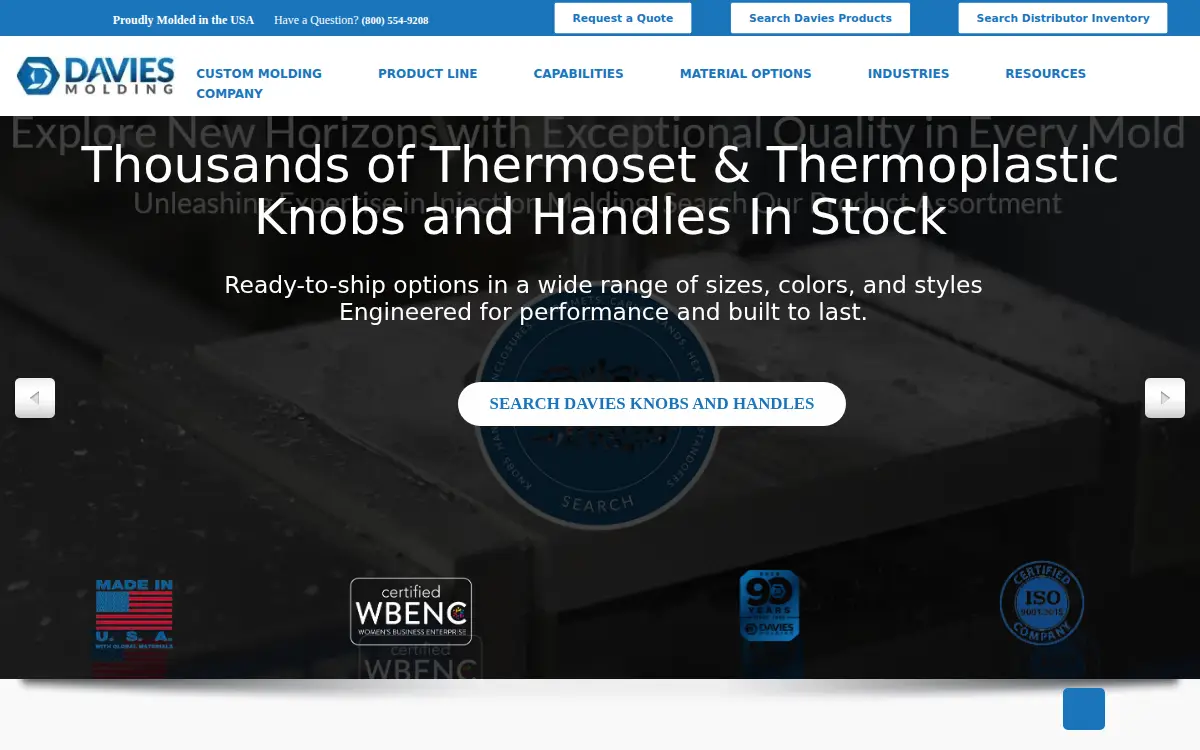 Homepage of Davies Molding LLC