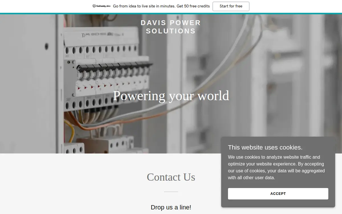 Homepage of Davis Power Solutions LLC