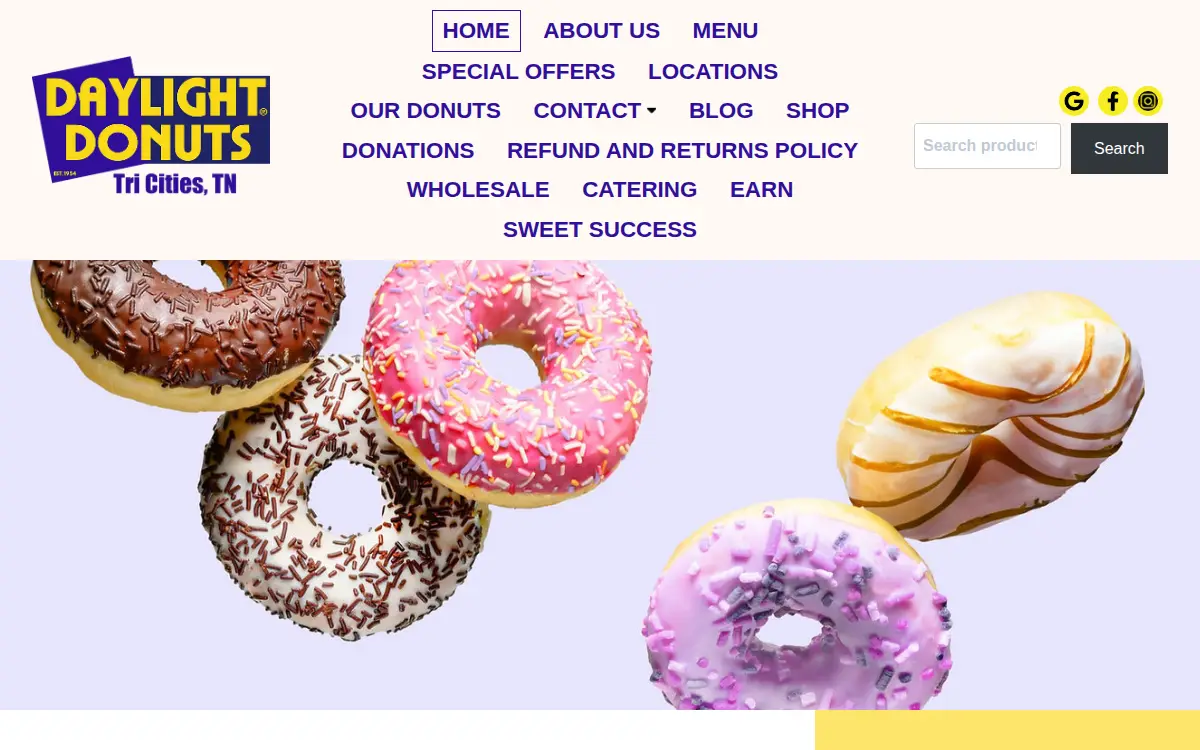 Homepage of Daylight Donuts LLC