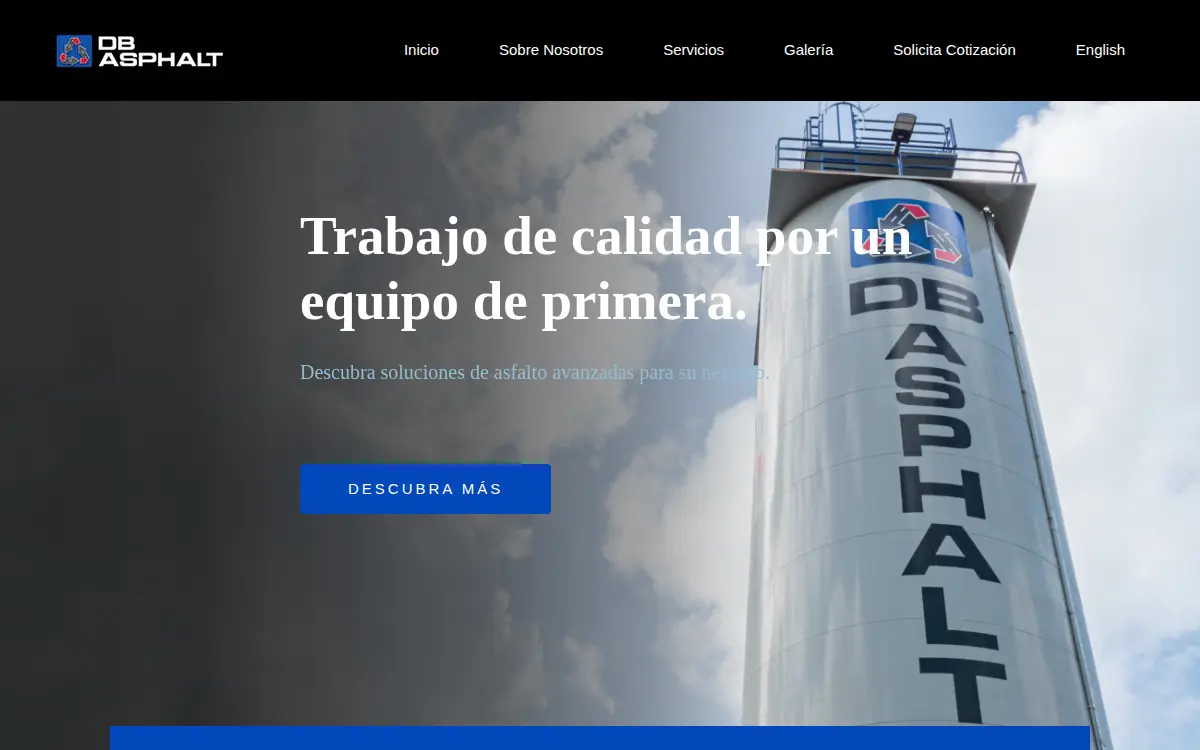 Homepage of Db Asphalt & Recycling LLC