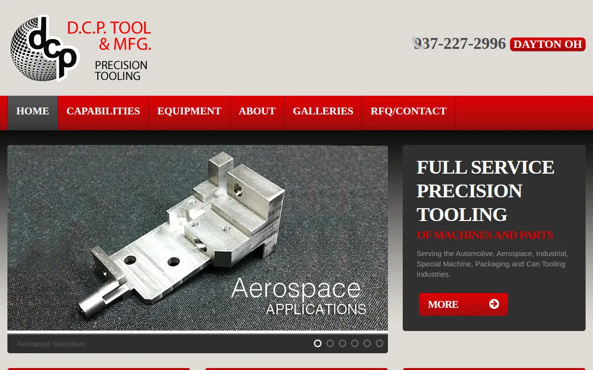 Homepage of Dcp Tool Manufacturing, LLC