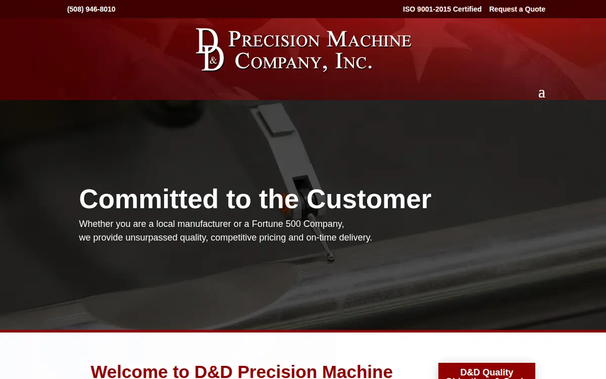 Homepage of D & D Precision Machine Company, INC.
