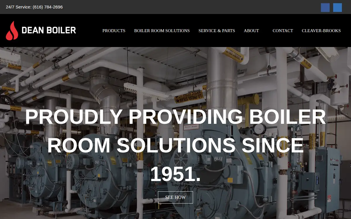Homepage of Dean Boiler INC