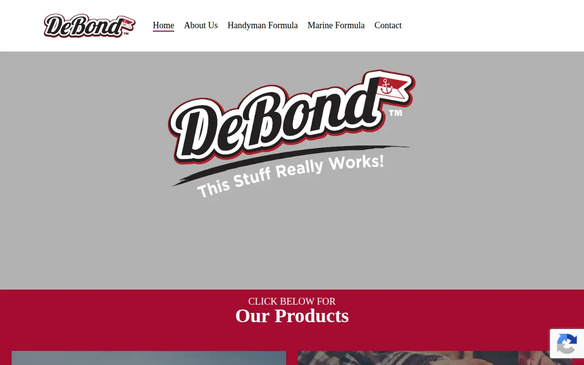 Homepage of Debond Corporation