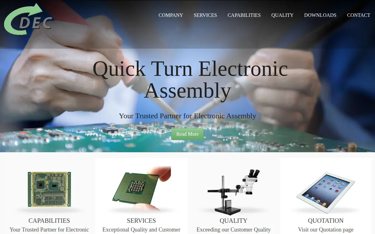 Homepage of Dec Electronic Assembly LLC