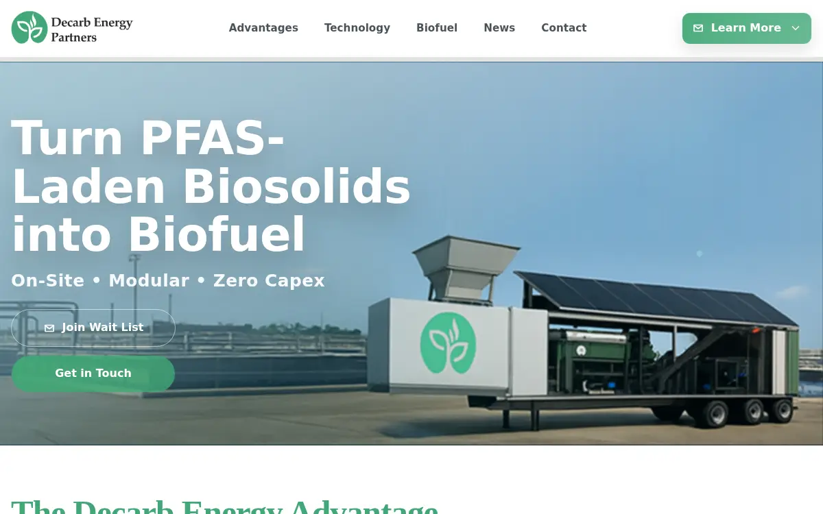 Homepage of Decarb Energy Partners LLC