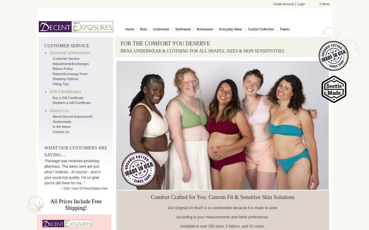 Homepage of Decent Exposures, INC