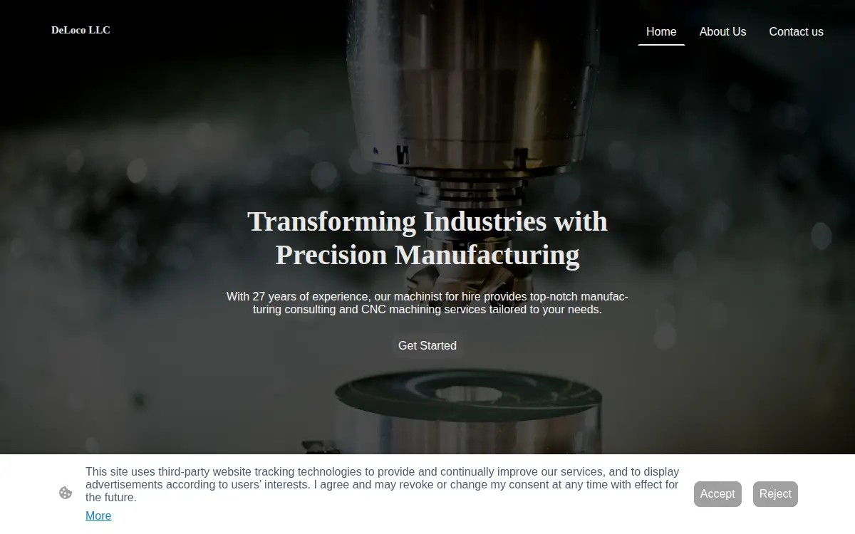 Homepage of Deloco, LLC