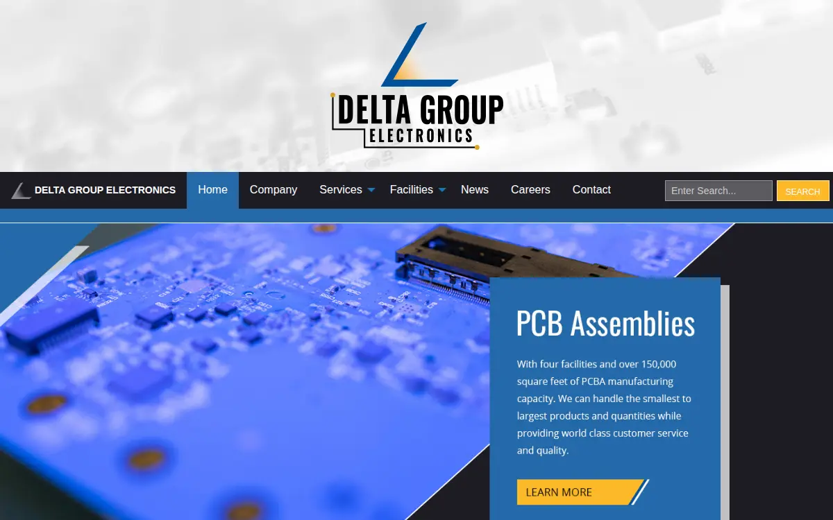 Homepage of Delta Group Electronics INC