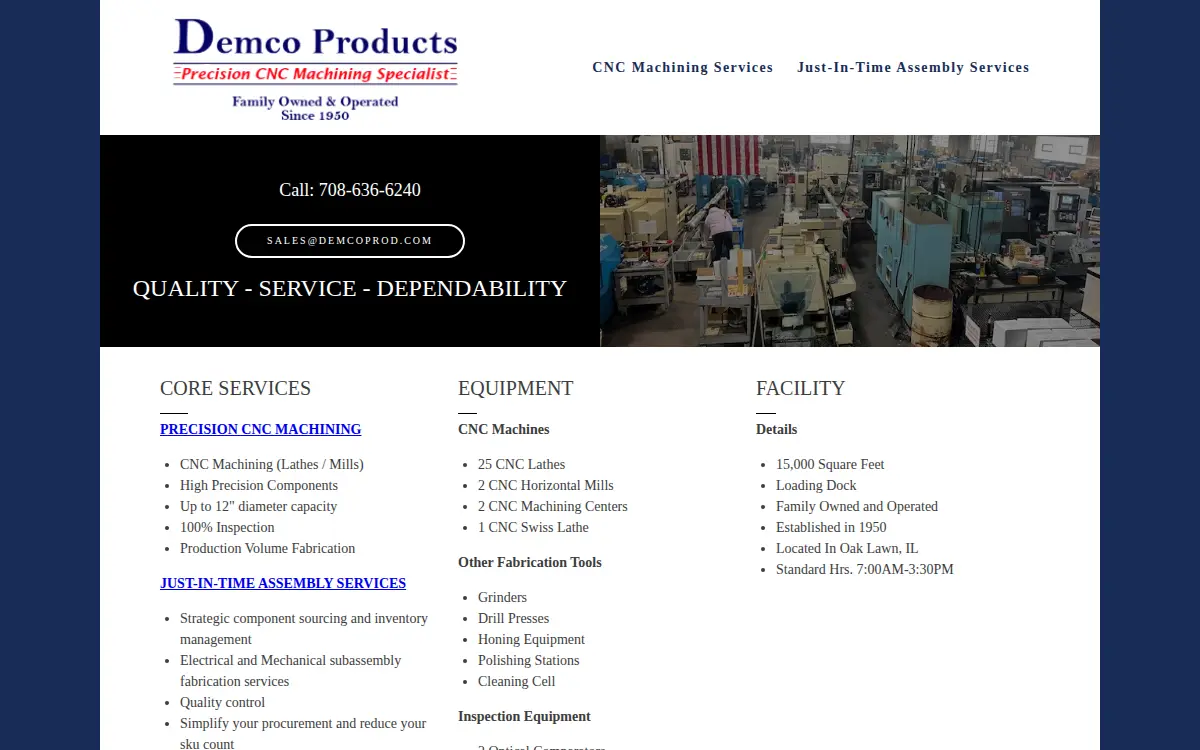 Homepage of American United Manufacturing, LLC