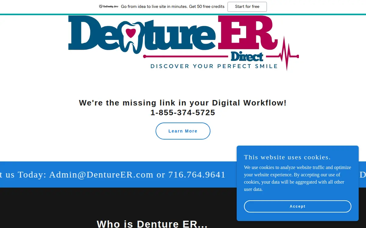 Homepage of Denture Er INC