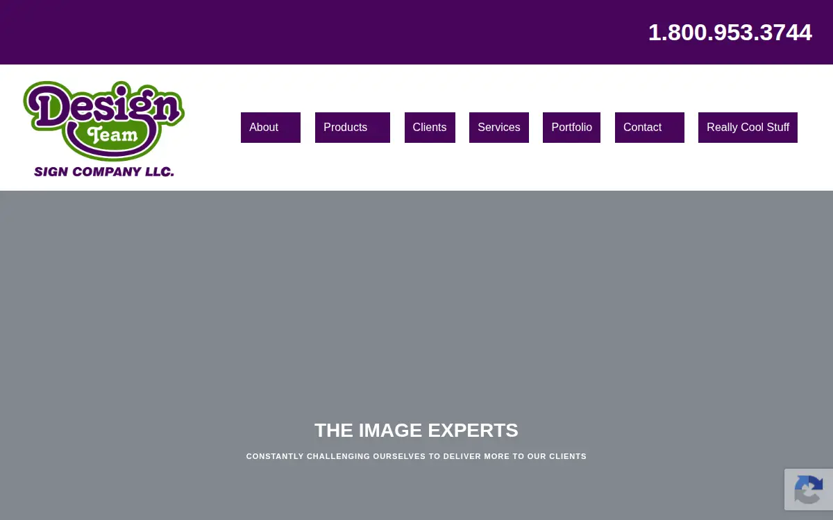 Homepage of Design Team Sign Company, LLC