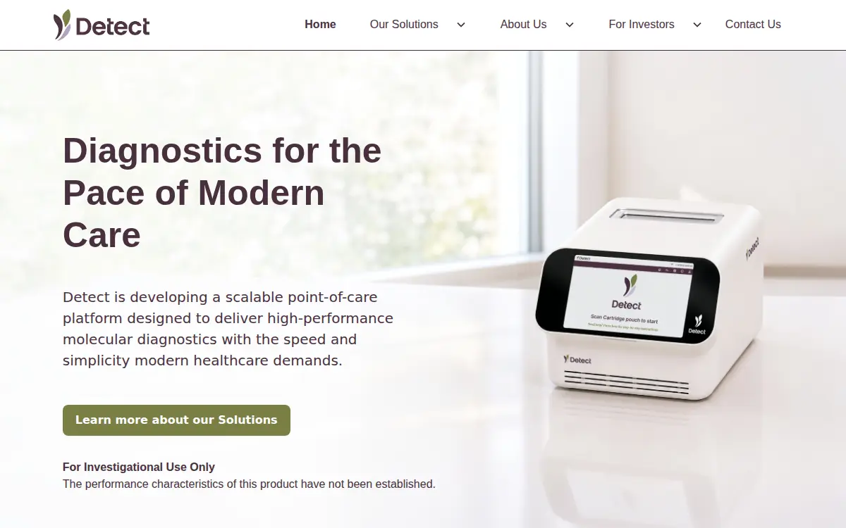 Homepage of Detect INC
