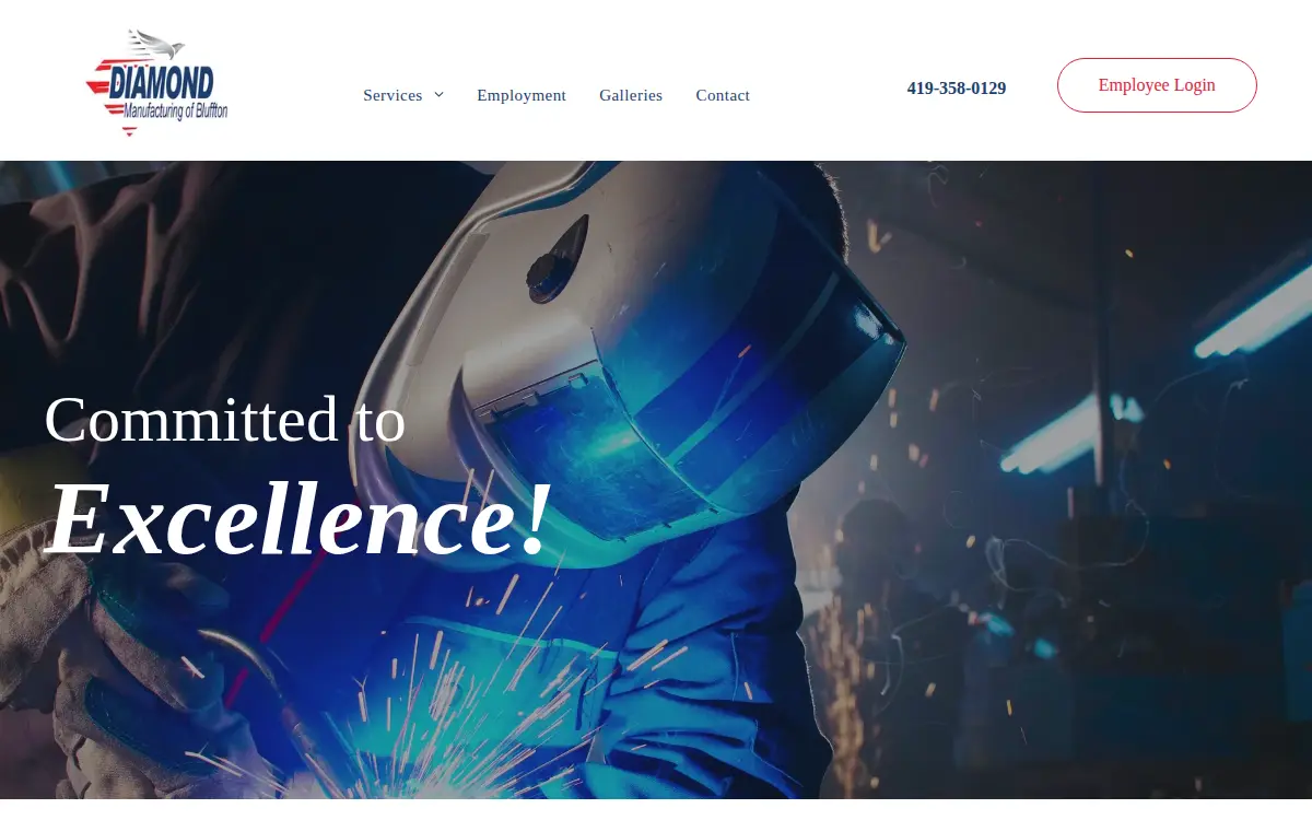 Homepage of Diamond Manufacturing of Bluffton, LTD.