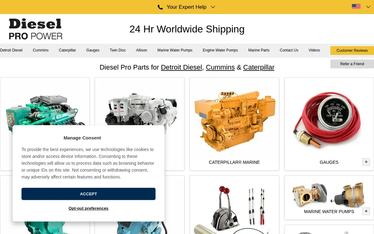 Homepage of Diesel Pro Power, INC.