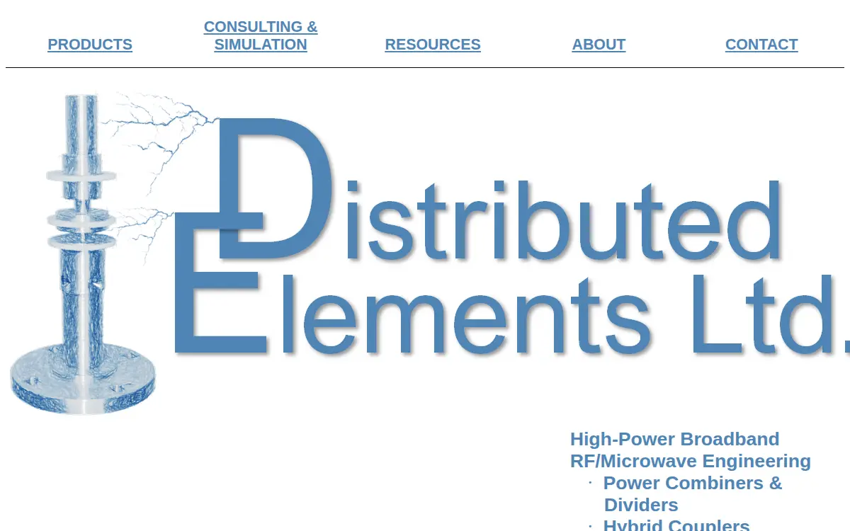 Homepage of Distributed Elements Limited