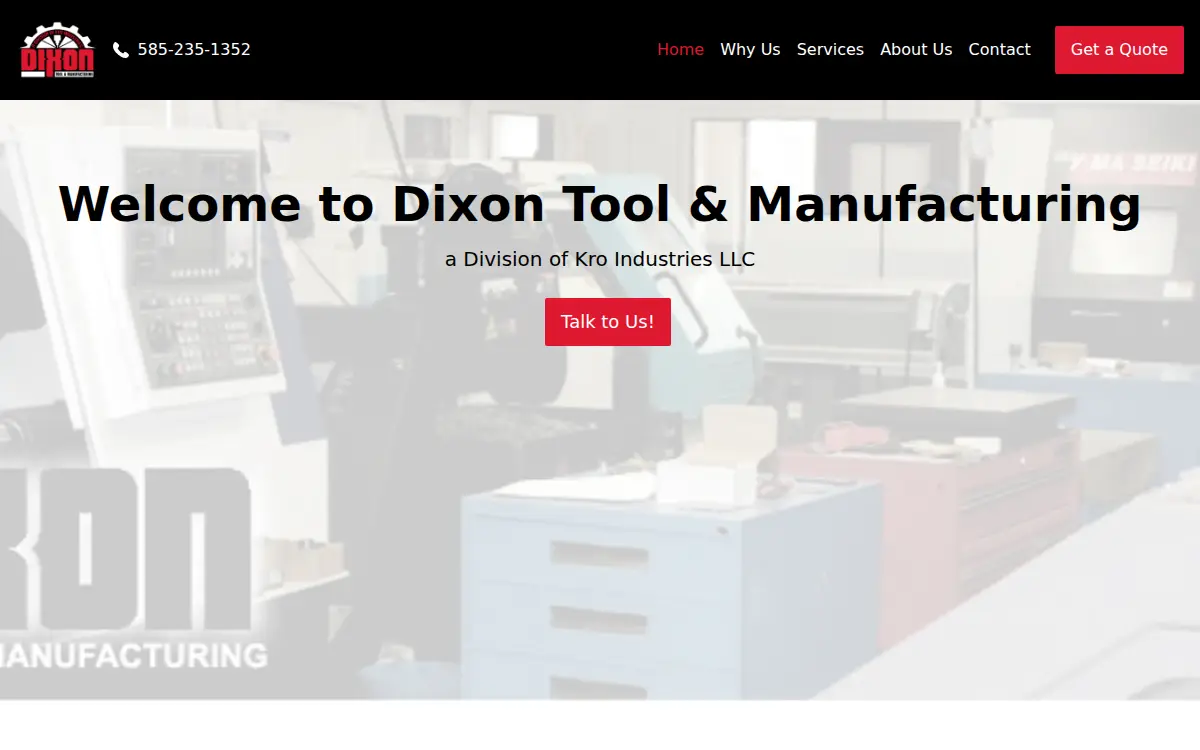 Homepage of Kro Industries, LLC