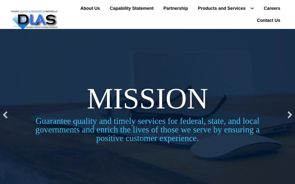Homepage of Dynamic Logistics & Administrative Services LLC