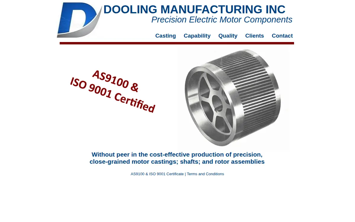 Homepage of Dooling Mfg. INC