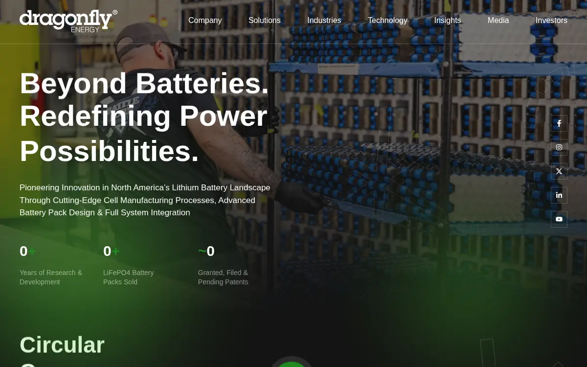 Homepage of Dragonfly Energy CORP