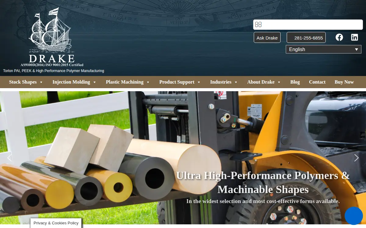 Homepage of Drake Plastics, LTD CO.