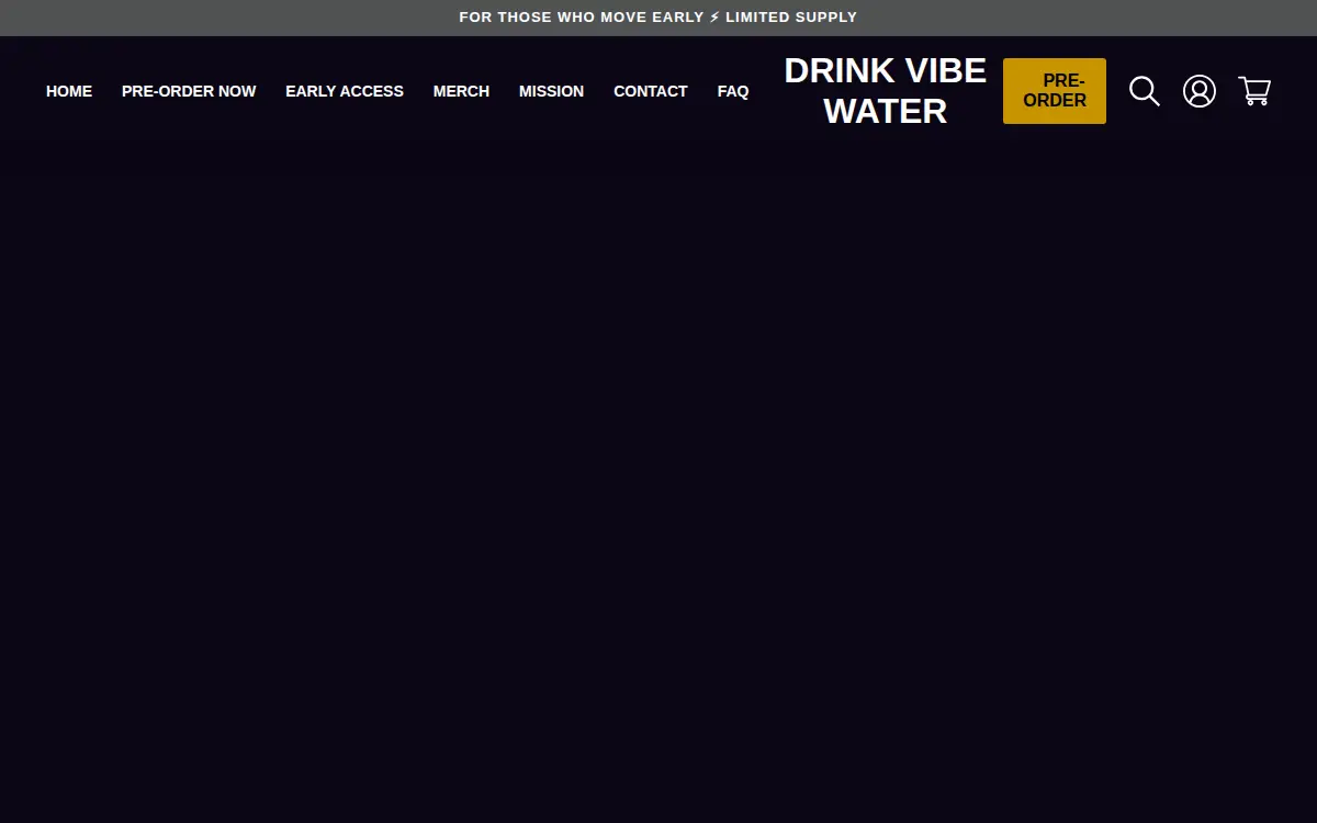 Homepage of Drink Vibe Water INC
