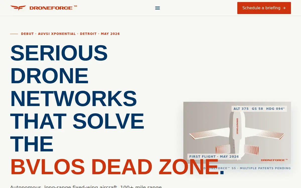 Homepage of Droneforce LLC